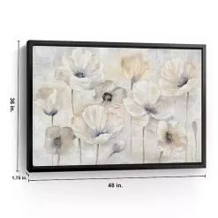 Poppy Garden Landscape Framed Giclee Canvas Print