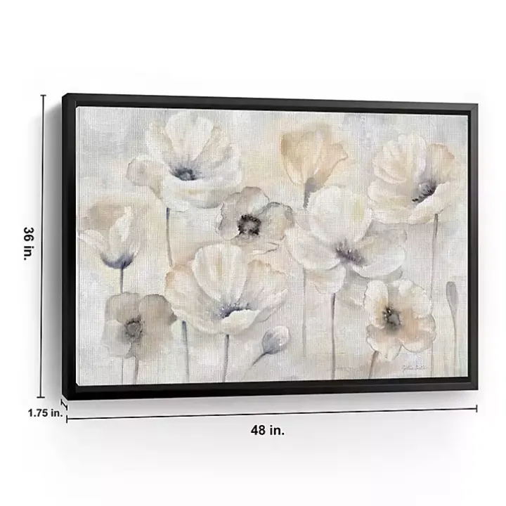 Poppy Garden Landscape Framed Giclee Canvas Print