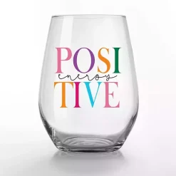 Positive Energy Stemless Wine Glasses, Set of 2