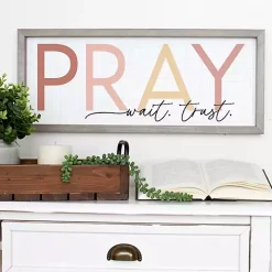 Pray Wait Trust Wall Plaque