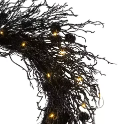 Pre-Lit Black Deadwood Wreath