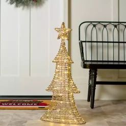 Pre-Lit Champagne Glitter Christmas Tree, 32 in.