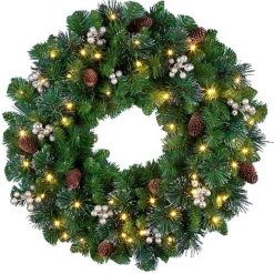 Pre-Lit Crestwood Gold Spruce Christmas Wreath