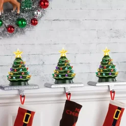 Pre-Lit Evergreen Christmas Stocking Hanger