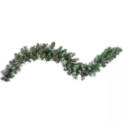 Pre-Lit Frosted Pine and Pinecone Garland