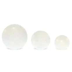 Pre-Lit Frosted White Glass Globes, Set of 3