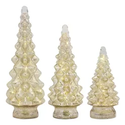 Pre-Lit Glitter 3-pc. Christmas Tree Figurine Set