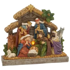 Pre-Lit Holy Family Stable Christmas Nativity