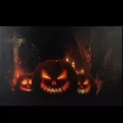 Pre-Lit Jack O' Lantern Cemetery Canvas Art Print