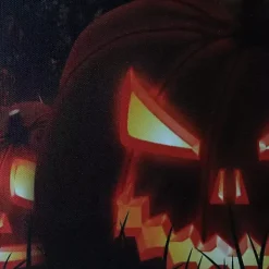 Pre-Lit Jack O' Lantern Cemetery Canvas Art Print