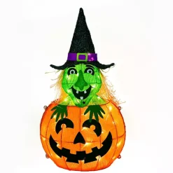 Pre-lit Jack O Lantern Witch Outdoor Decoration