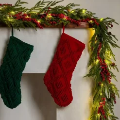 Pre-Lit Norfolk Red Berry Garland