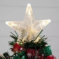 Pre-Lit Plaid Bow Christmas Tree Arrangement