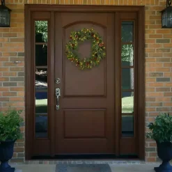 Pre-lit Real Touch Pine and Berry Wreath