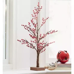 Pre-Lit Red Berry Winter Tree, 38 in.