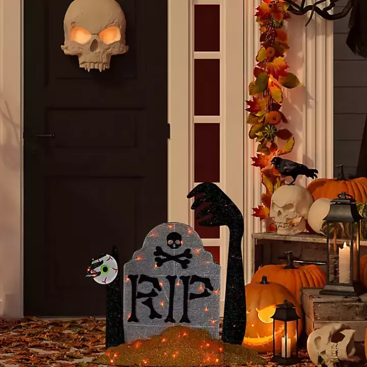 Pre-Lit RIP Tombstone Outdoor Decoration