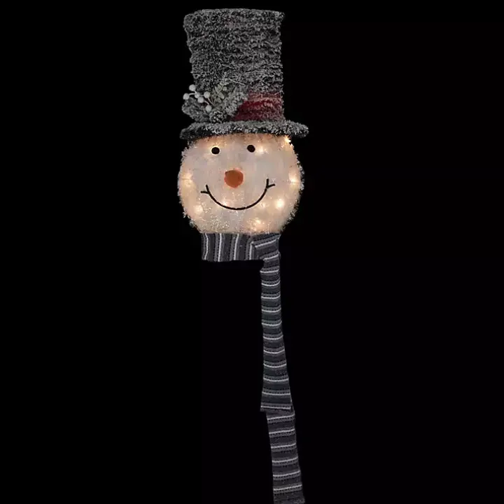 Pre-Lit Snowman with Top Hat Tree Topper