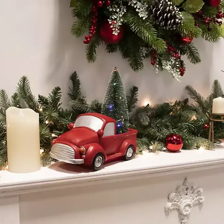 Pre-Lit Vintage Red Tree Truck Figurine