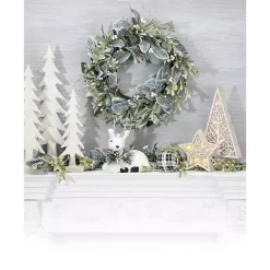 Pre-Lit White Wood A-Frame Tree