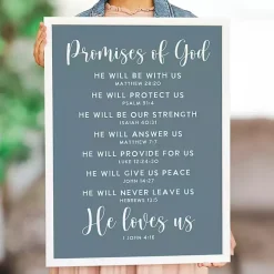 Promises of God Blue Wood Wall Plaque