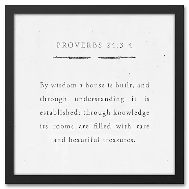 Proverbs Black Framed Canvas Art Print