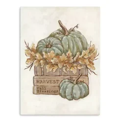 Pumpkin Book Stack Canvas Art Print