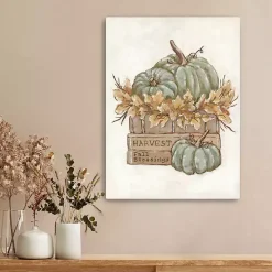 Pumpkin Book Stack Canvas Art Print