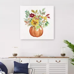 Pumpkin Fall Bouquet Canvas Art Print, 30x30