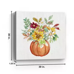 Pumpkin Fall Bouquet Canvas Art Print, 30x30