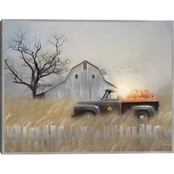 Pumpkin Harvest Framed Fall Canvas Art Print