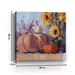 Pumpkin Patch Sunflowers Canvas Art Print