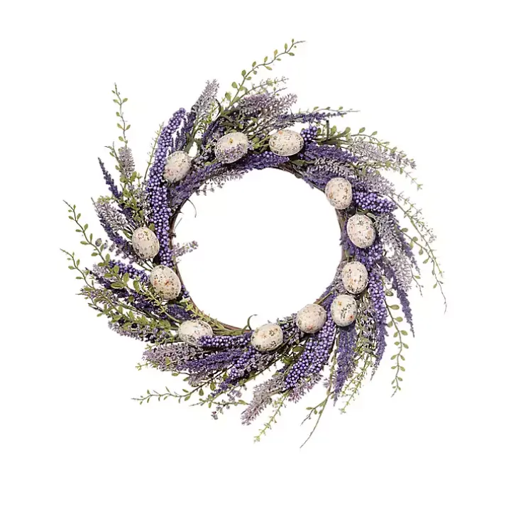 Purple Heather Easter Egg Wreath