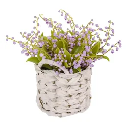 Purple Lily of the Valley Arrangement in Basket