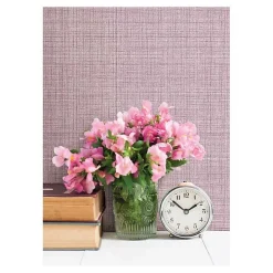 Purple Textured Faux Fabric Peel & Stick Wallpaper