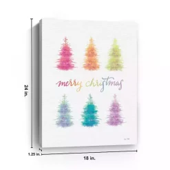 Rainbow Merry Christmas Canvas Art Print