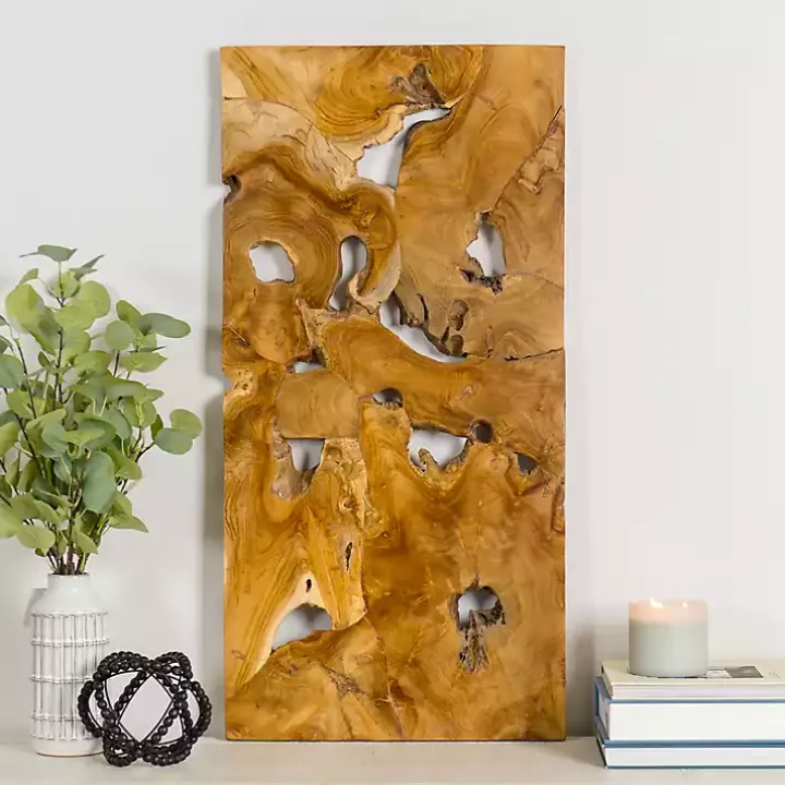 Raw Teak Root Panel Wall Plaque