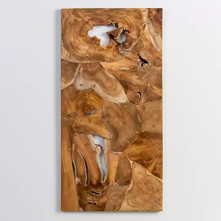 Raw Teak Root Panel Wall Plaque