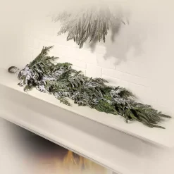 Real Touch Flocked Norfolk Pine Garland