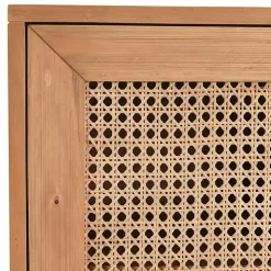 Reclaimed Pine and Woven Cane Cabinet