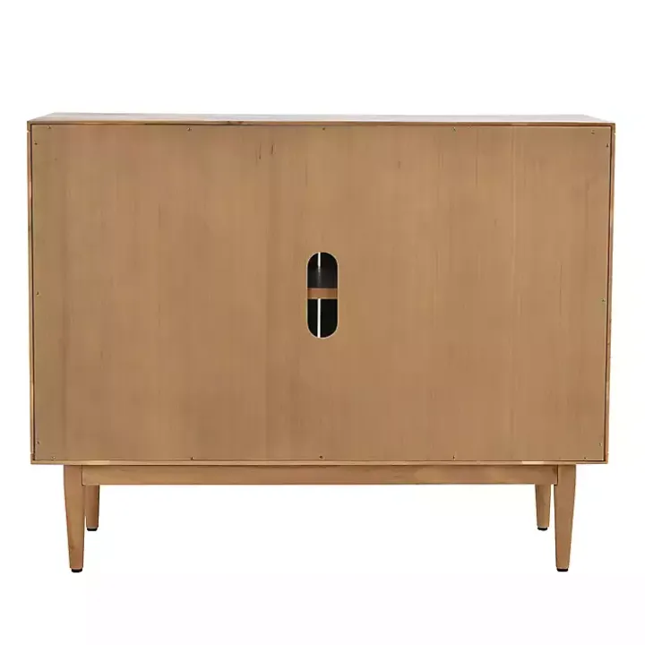 Reclaimed Pine and Woven Cane Cabinet