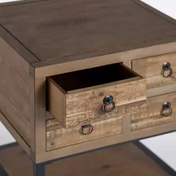 Reclaimed Wood Accent Table with Keeping Drawers