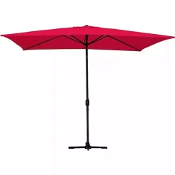 Red & Black 10 ft. Hand Crank Tilt Umbrella