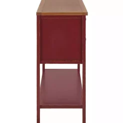 Red & Oak 4-Drawer Charlotte Sideboard