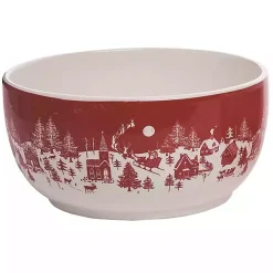 Red & White Toile Christmas Bowls, Set of 3
