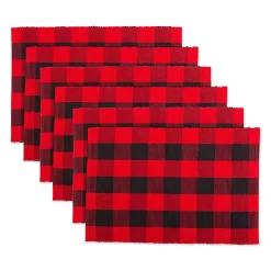 Red and Black Buffalo Check Placemats, Set of 6