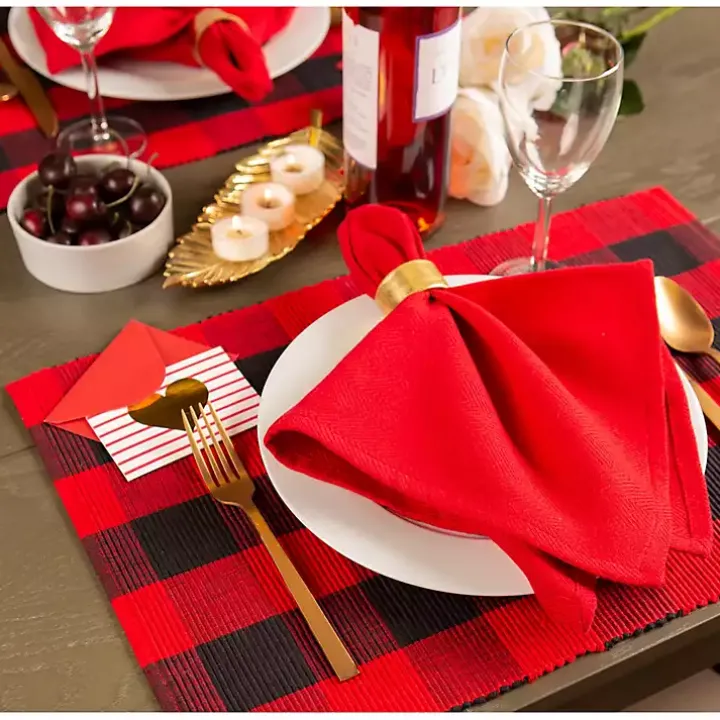 Red and Black Buffalo Check Placemats, Set of 6