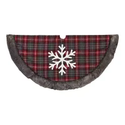 Red and Black Buffalo Plaid Christmas Tree Skirt