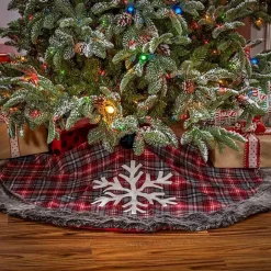 Red and Black Buffalo Plaid Christmas Tree Skirt