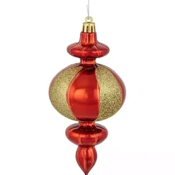 Red and Gold Finial Ornaments, Set of 8