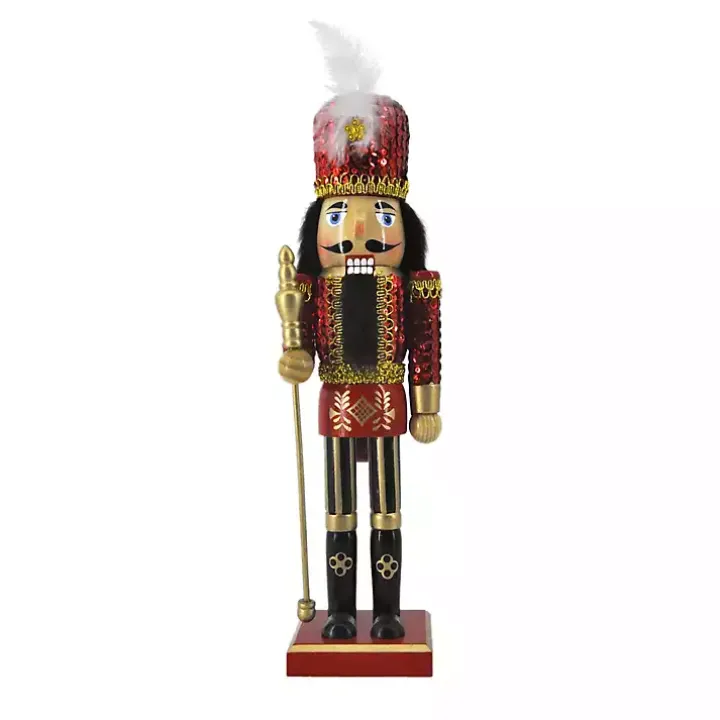 Red and Gold Sequin Soldier Nutcracker